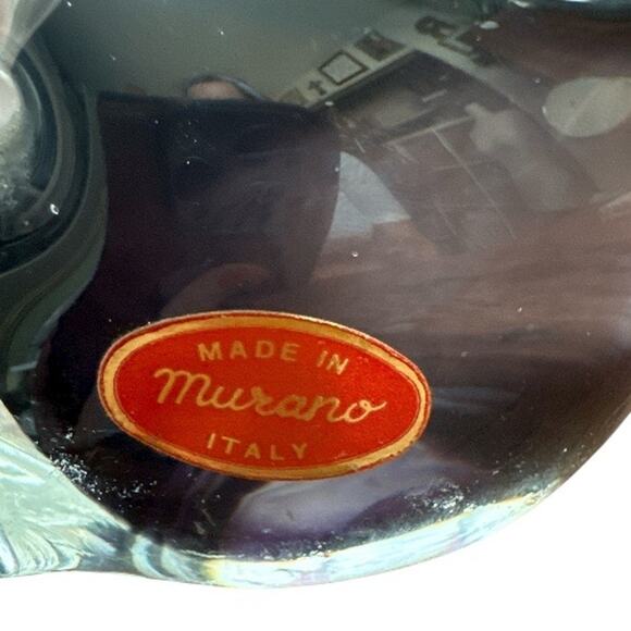 Murano Sommerso Dark Blue Hand Blown Whale Figurine - Picture 8 of 9